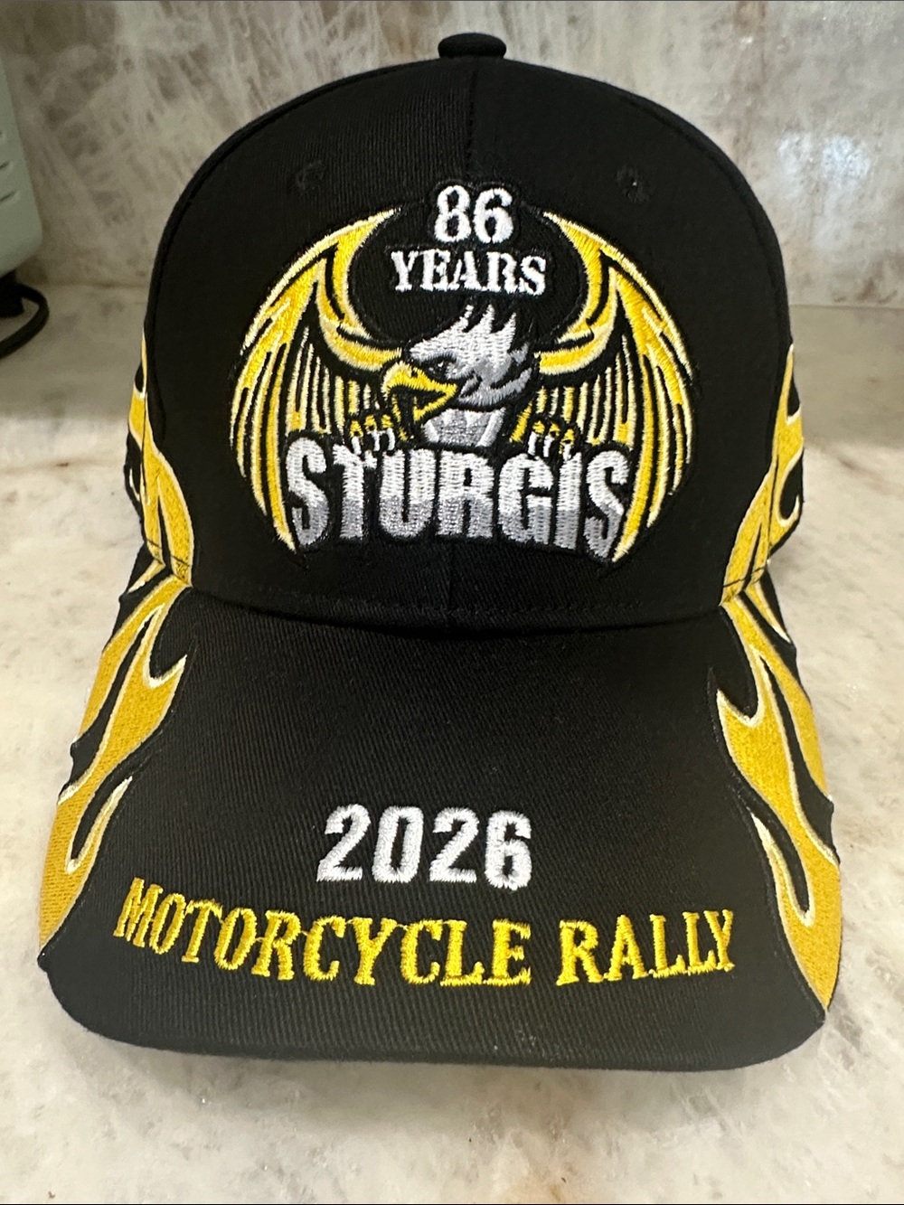 Sturgis 2026 Motorcycle Rally Black & Yellow Cap